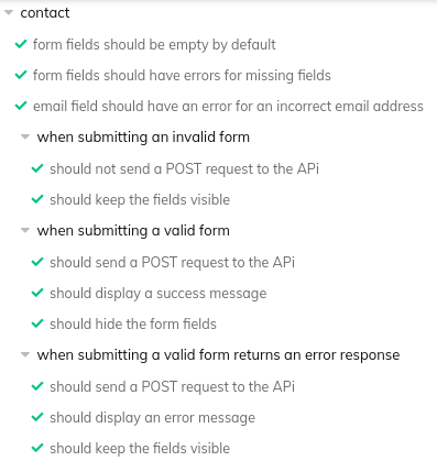 Contact Form screenshot